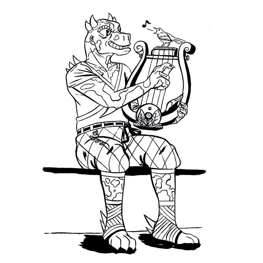 Coleeen, Dragonborn Bard Tabletop Character Commissions