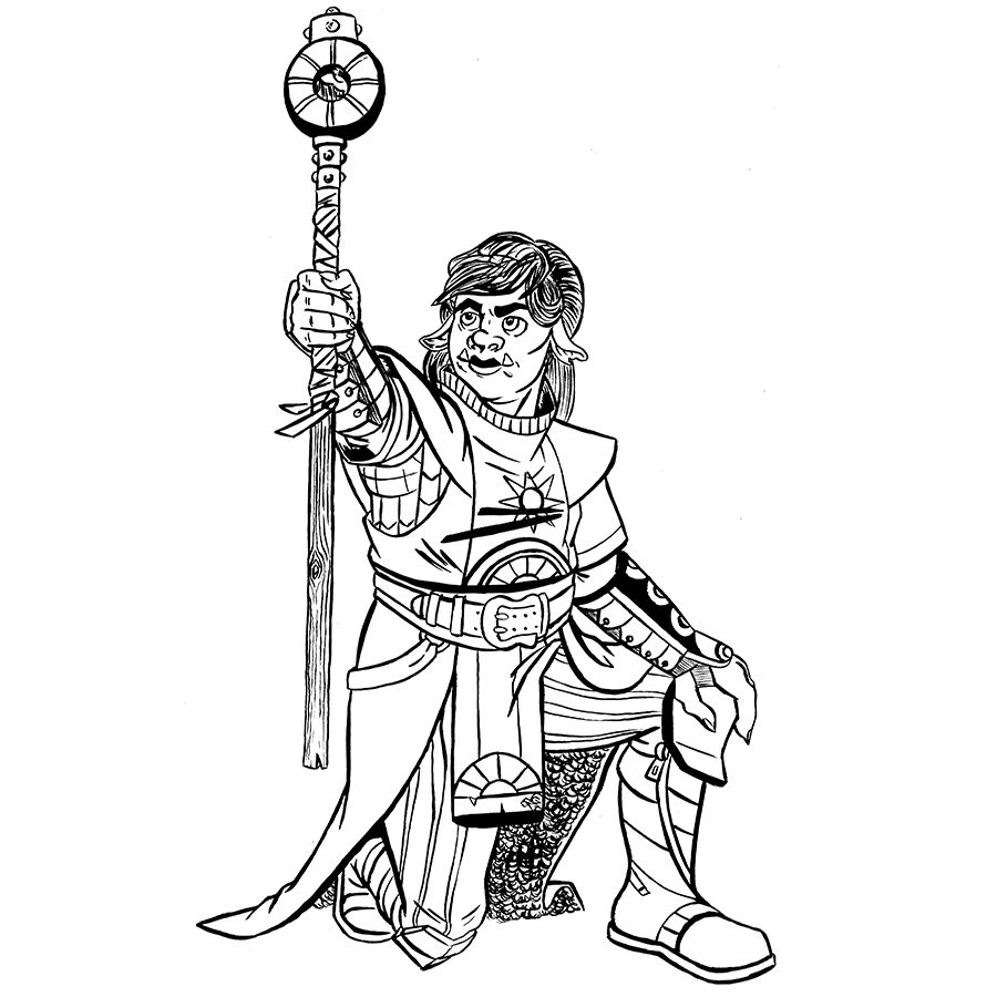 Kirsten Stump, Half-Orc Cleric Tabletop Character Commissions